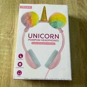 NEW … TRAXX “Unicorn” Pom Pom Headphones